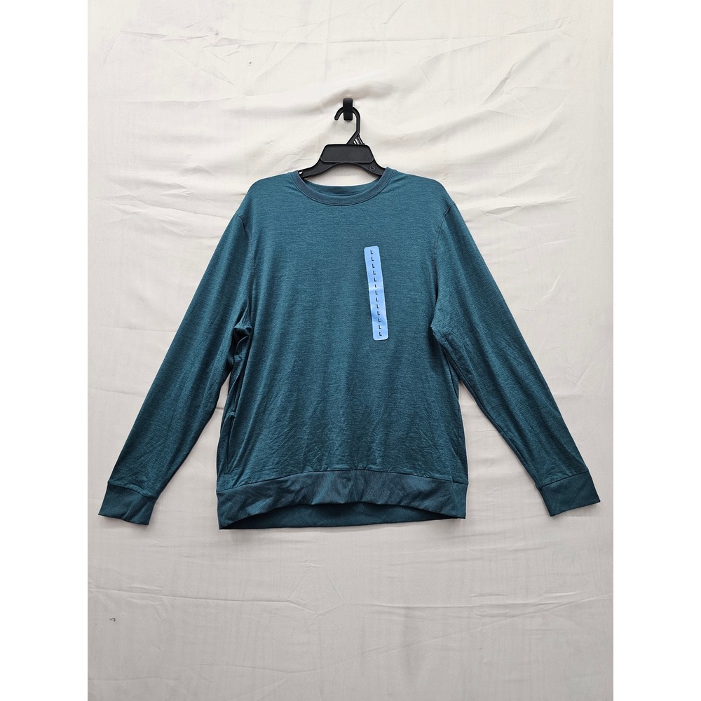Member's Mark Mens Pullover Sweatshirt Teal Polyester Blend Athletic Size Large
